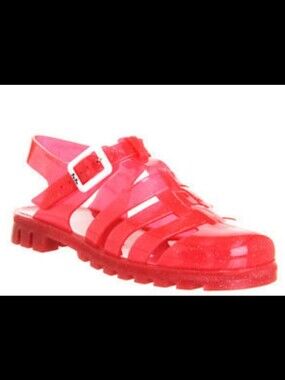 JuJu Northampton Maxi Jelly Sandals in UV Pink color,Women's 9,MADE IN ENGLAND